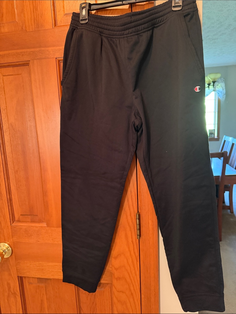 Champion Black Men’s Fleece Joggers with Logo